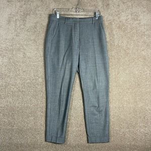 Sportmax Max Mara Dress Pants Womens Size 6 Gray Wool Blend Cuffed Trouser